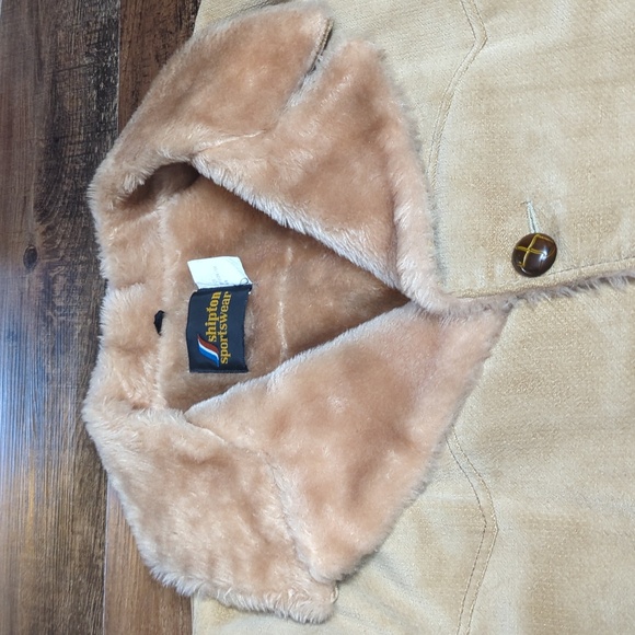 Shipton Fur Lined Jacket Vintage 70s Size Large in Tan - Picture 6 of 9